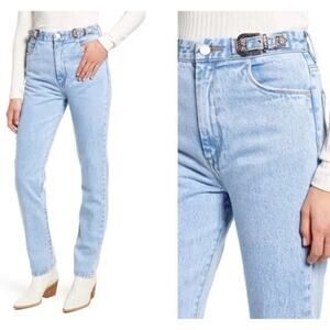 Blank NYC Bleecker Jeans Women 29 Light Wash High Rise Western Buckle Cotton